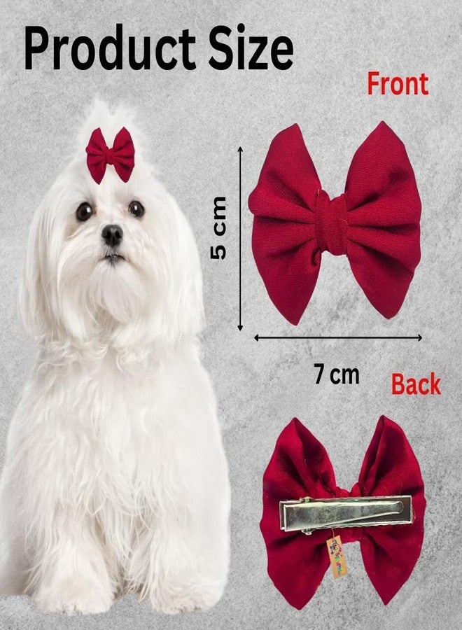 Western Era Dog Bow Hair Clip | Stylish Pet Accessory | Soft, Comfortable | Small, Medium & Large Dogs | Grooming, Photoshoots, Parties Fashionable & Durable Design for Pets (Maroon) - Image 4